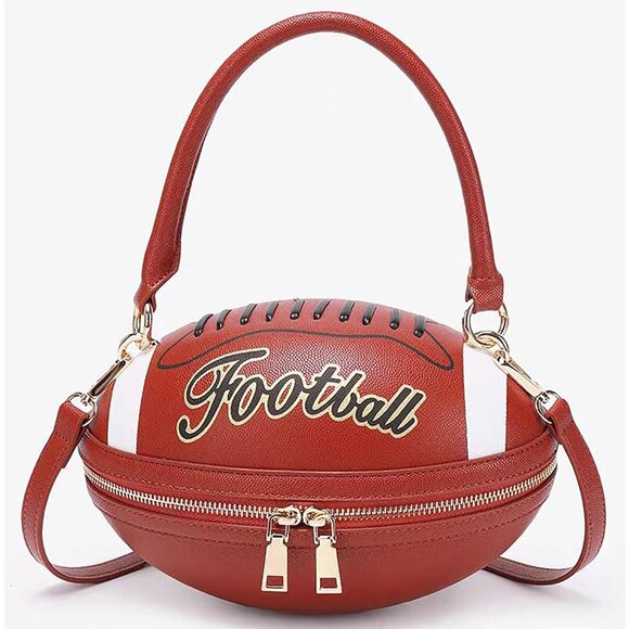 Fashion-Forward Football Handbag: Adjustable Shoulder Strap & Vibrant Colors - Picture 2 of 7